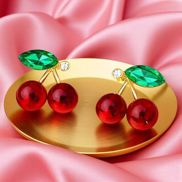 🆕️Cute Cherry Stud Earrings ✨Dainty & Minimalist | 925 Sterling Silver Posts 🍒 - Picture 5 of 9